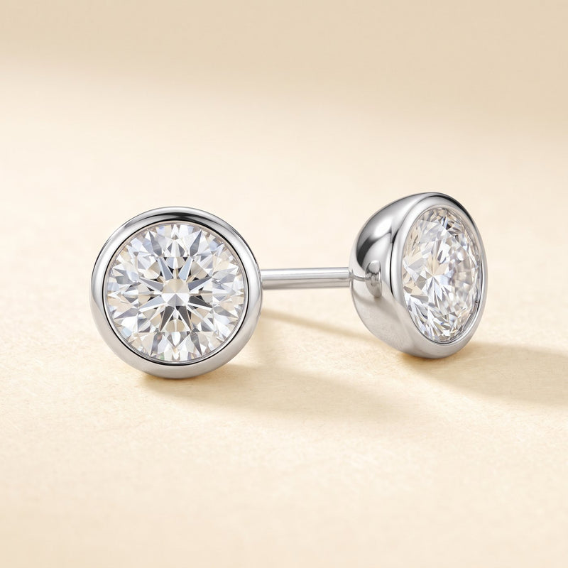 Bezel Set Lab Grown Diamond Studs