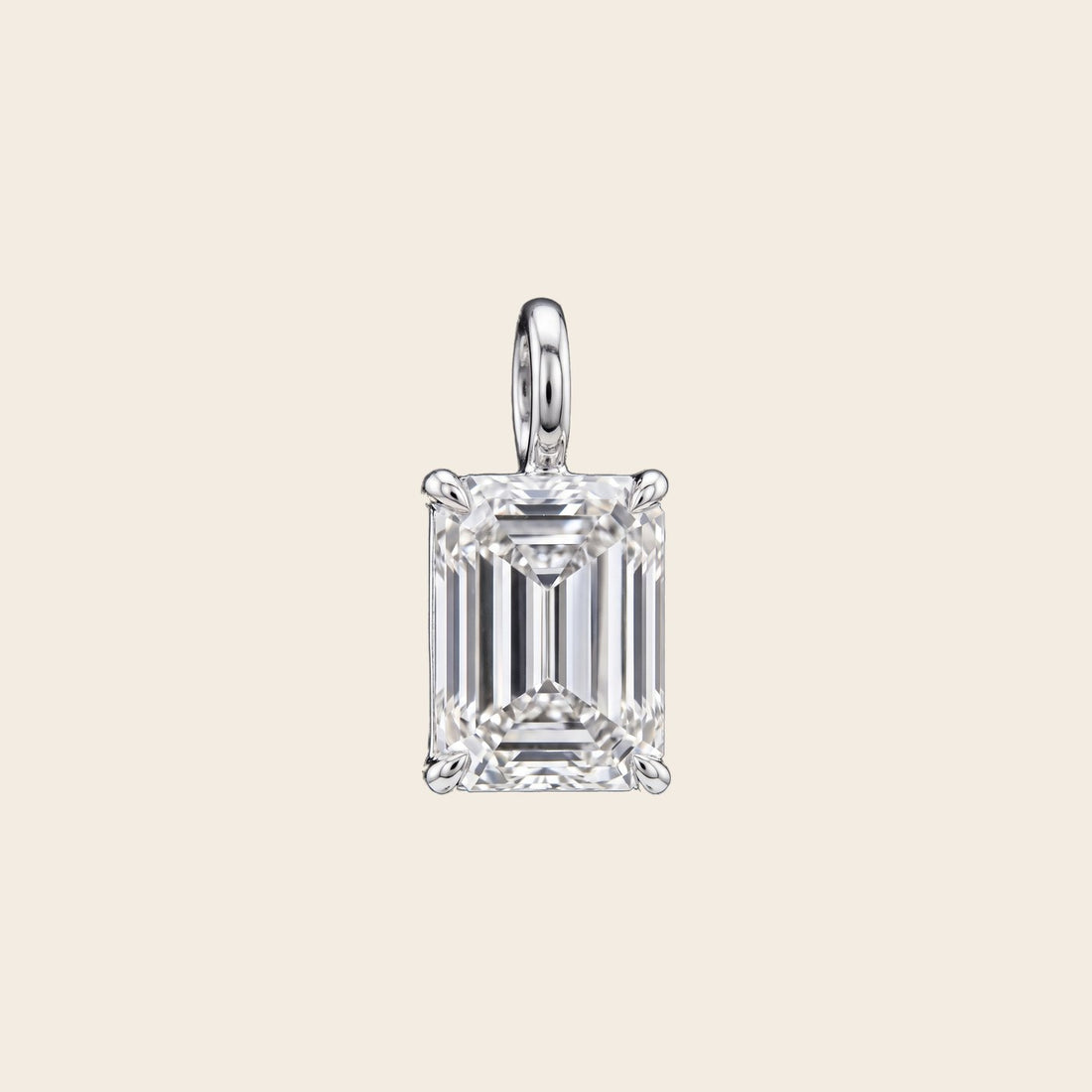 Emerald Lab Grown Diamond Solitaire Pendant