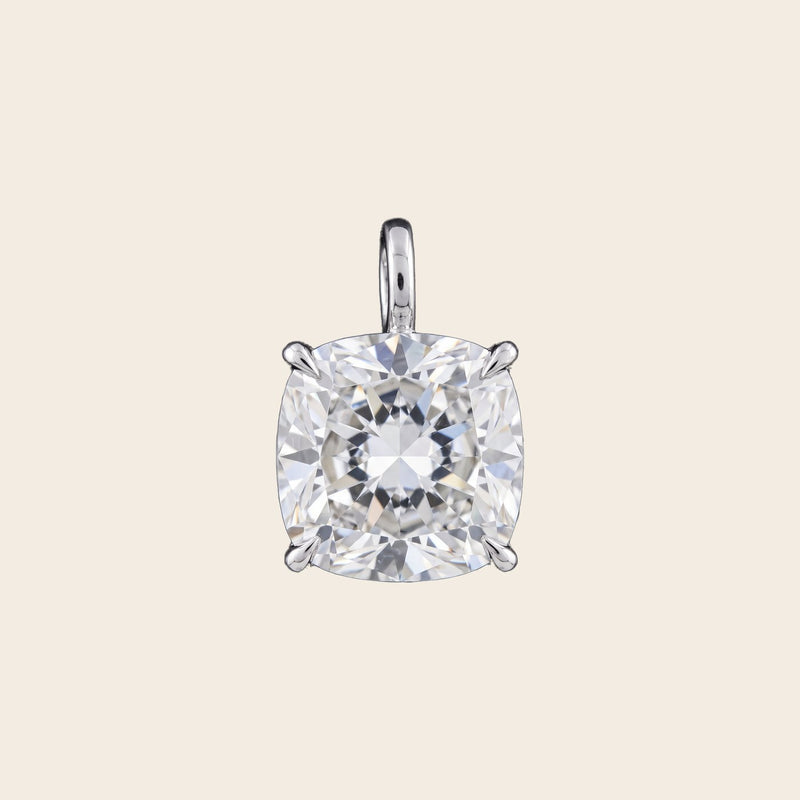 Cushion Lab Grown Diamond Solitaire Pendant